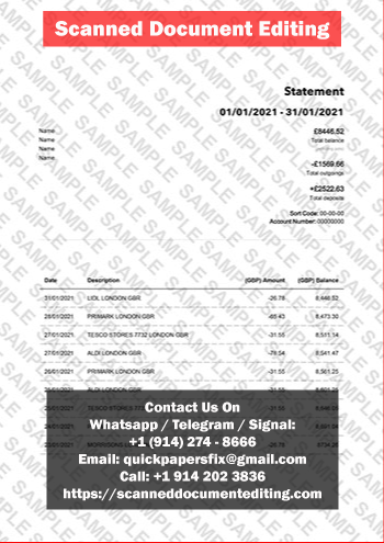 Monzo Bank Statement