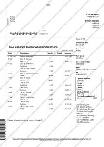 Yorkshire Bank Statement