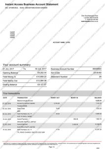 Metro Bank Statement