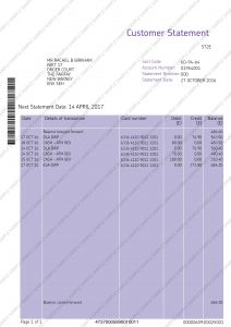 Post Office Bank Statement